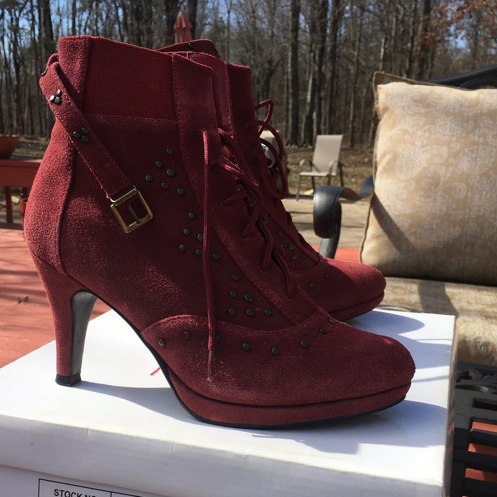 BEAUTIFUL LouLou de la Falaise WINE SUEDE BOOTIES